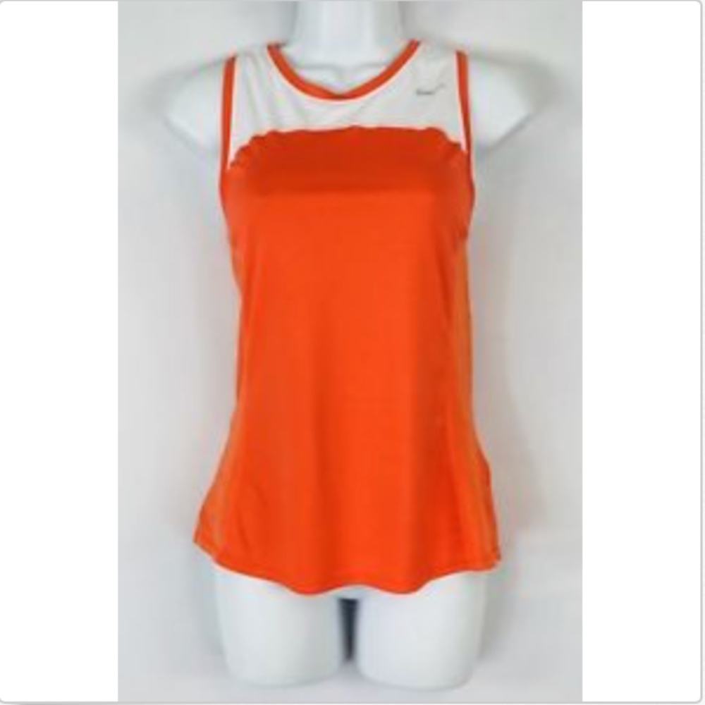 Nike Dri-Fit Running Orange White Tank Racerback M